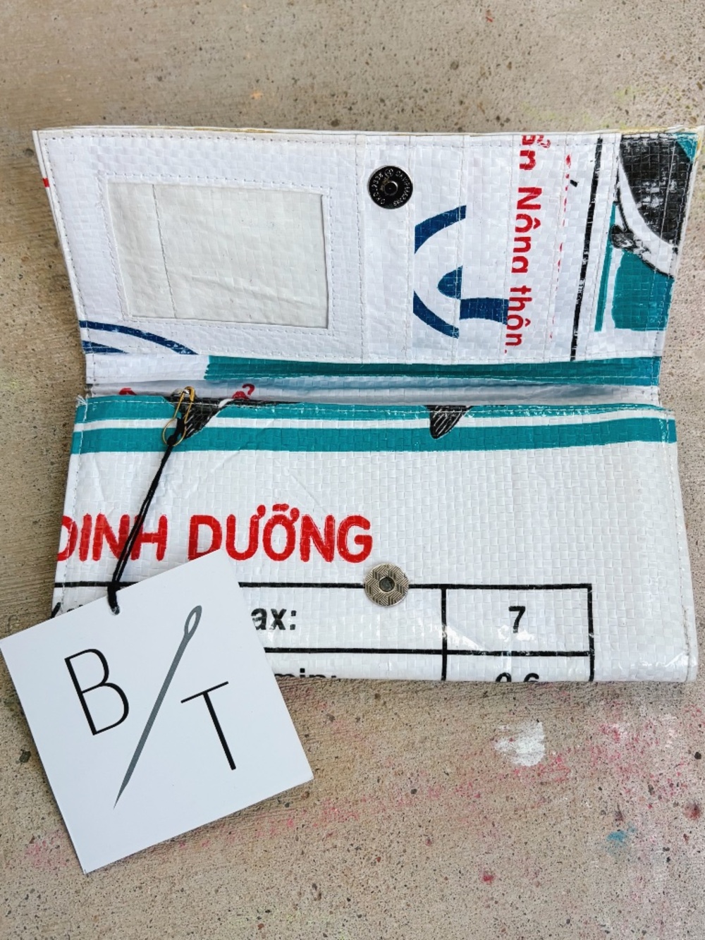 ByTavi Fair Trade Up-Cycled Rice Bag Wallet - NWT